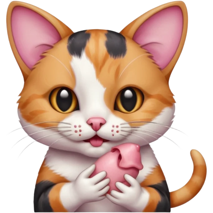 A cat holding a dead mouse in its mouth emoji