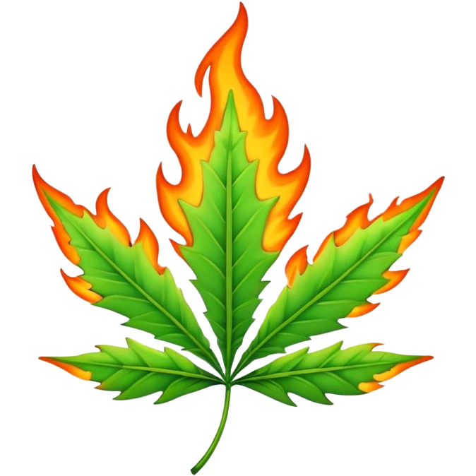 weed leaf with flames emoji