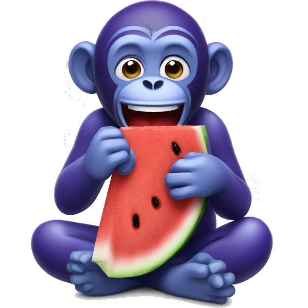Monkey eating watermelon and drinking grape kool aid emoji