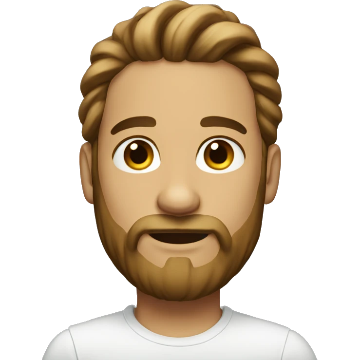 Man with beard and long hair in bun emoji
