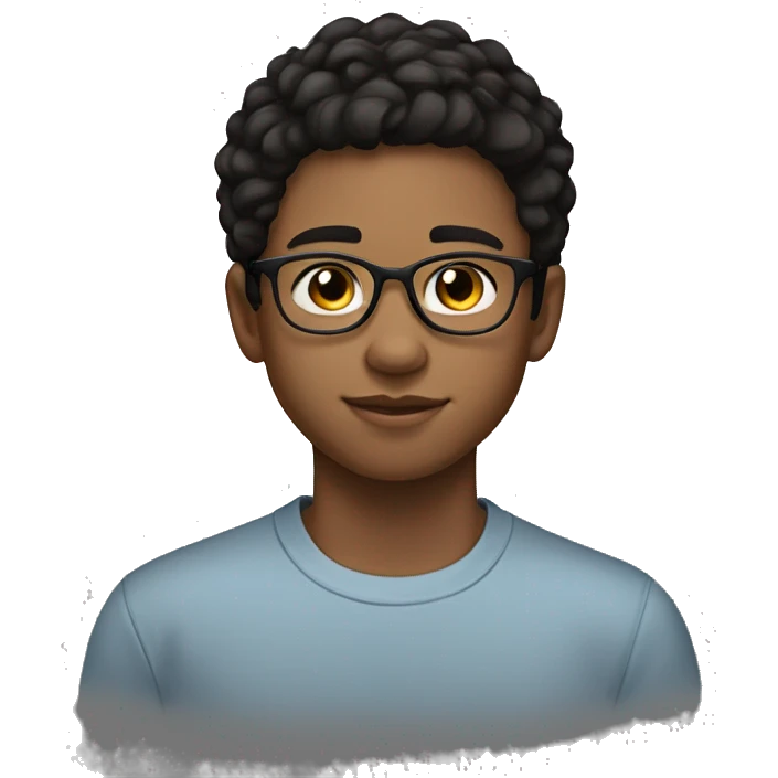 14 year old boy and without specs with medium sized black hair and with light eyelashes fair in skin tone emoji