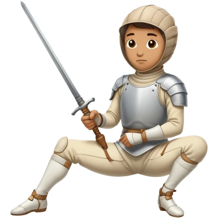 idling fencer in a resting stance emoji
