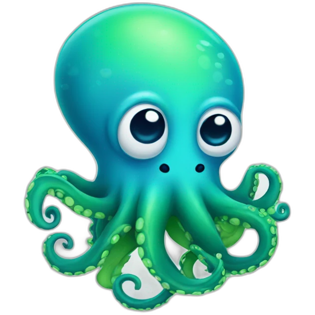 Cute blue and Green octopus  emoji