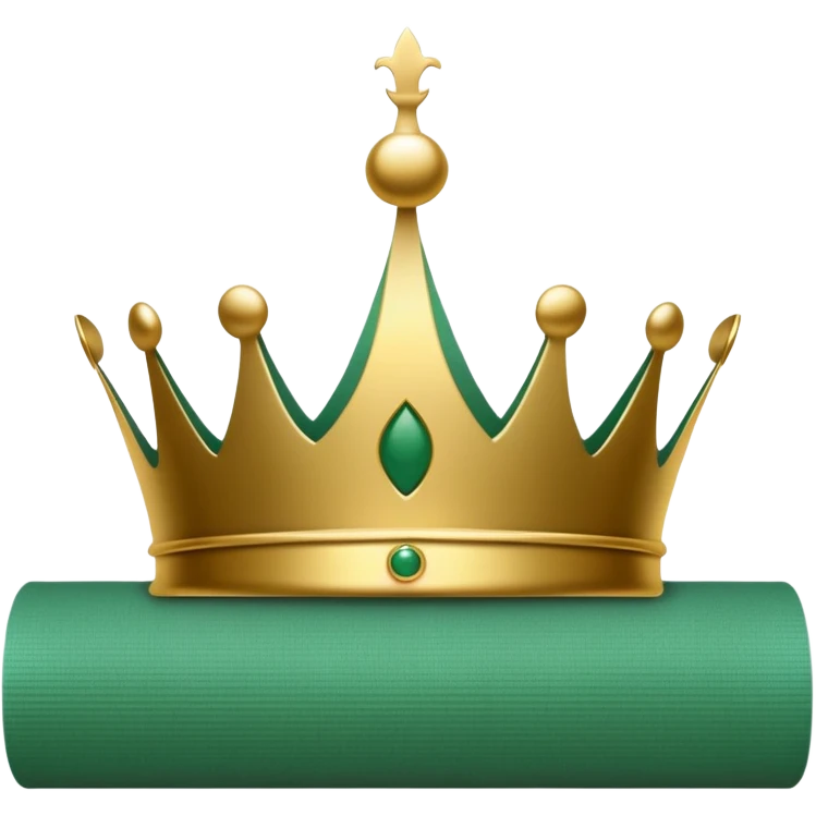 A simple crown silhouette with a yoga mat roll underneath emoji