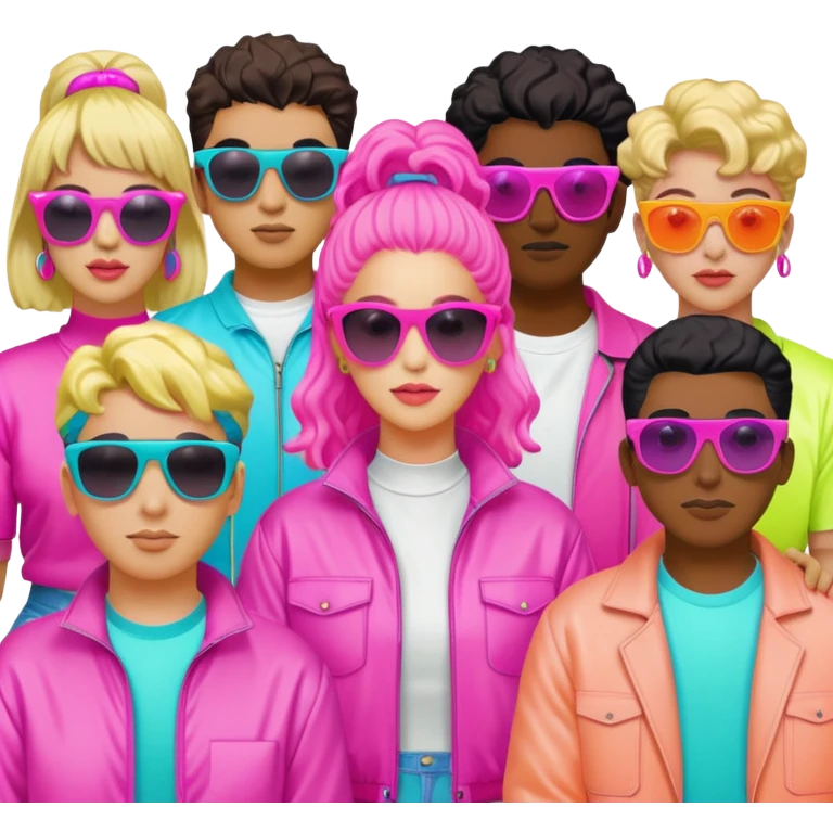  white Vaporwave group of people  emoji