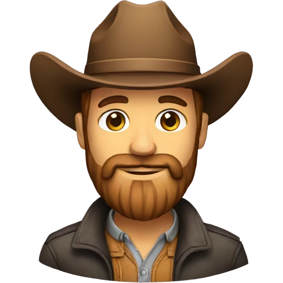programmer with beard and a cowboy hat emoji