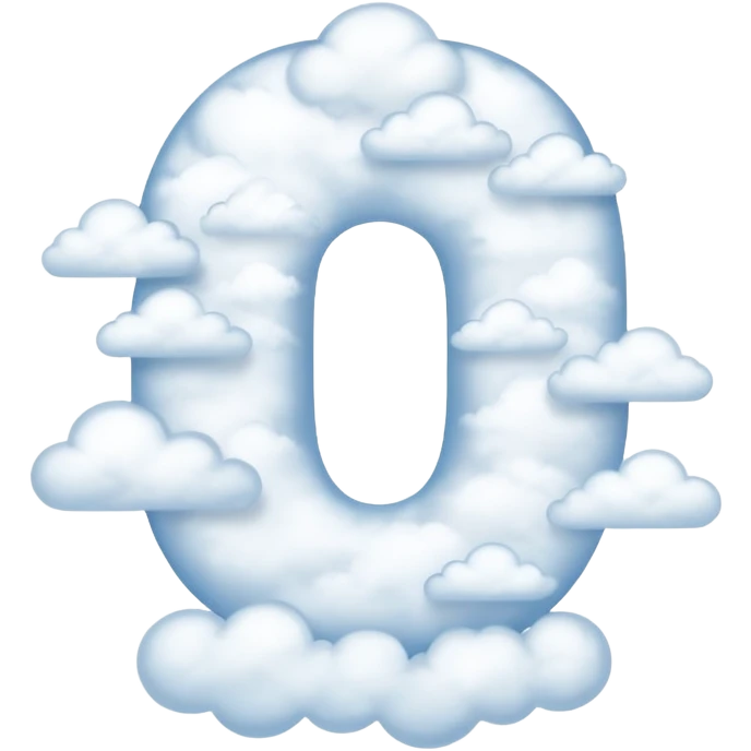 The number is 0 a made from clouds emoji