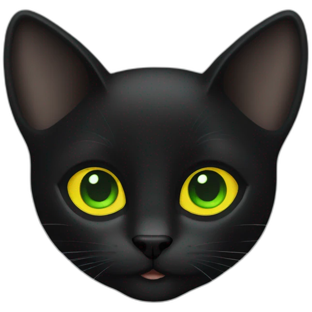 Black cat yellow green eyes emoji