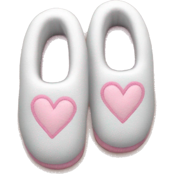 cozy slippers, white and pinky hearts colour emoji