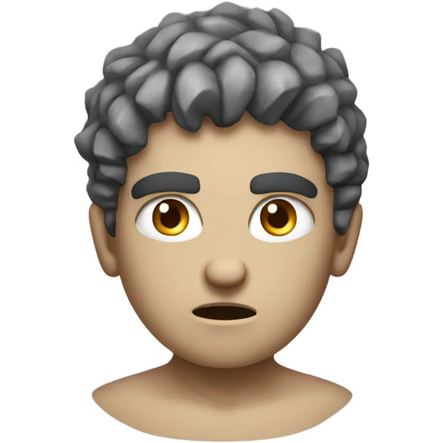 A Young angry greek God in Stone  emoji