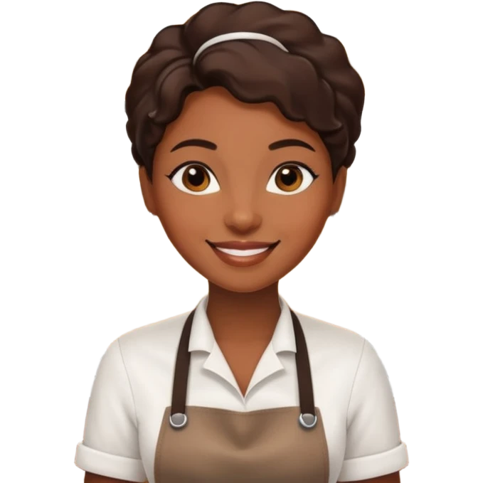 black woman Café Barista emoji