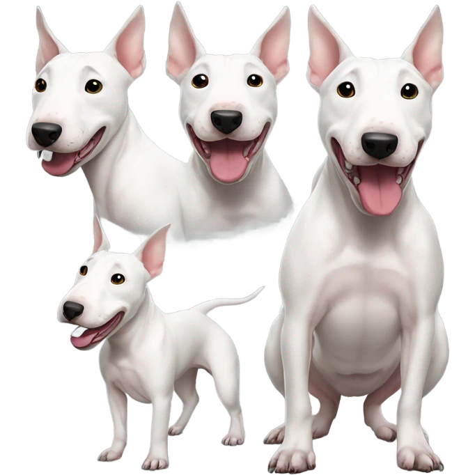 ugly bull terrier doing annoying things emoji