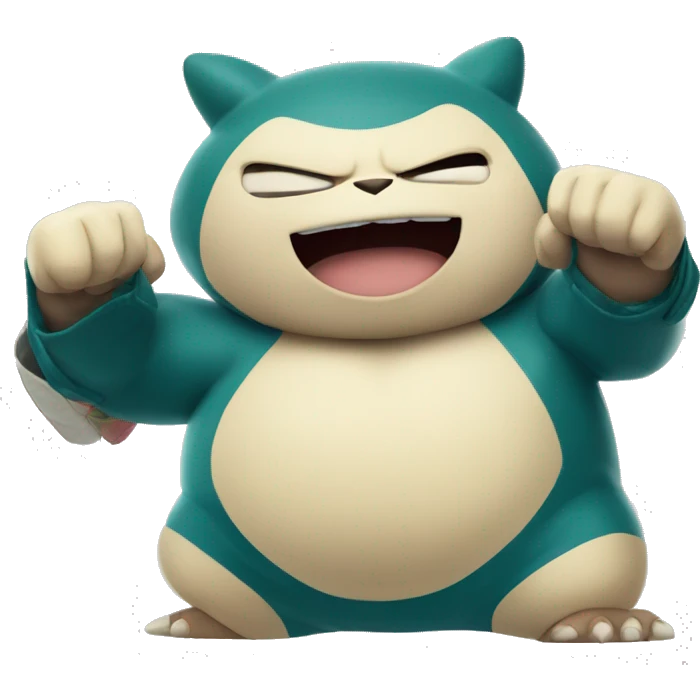 Pokémon snorlax doing Muai Thai emoji