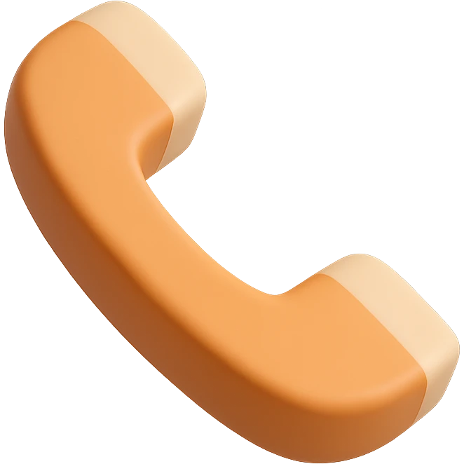 simple clean 3D orange style phone icon, handset only, no extra details or effects emoji