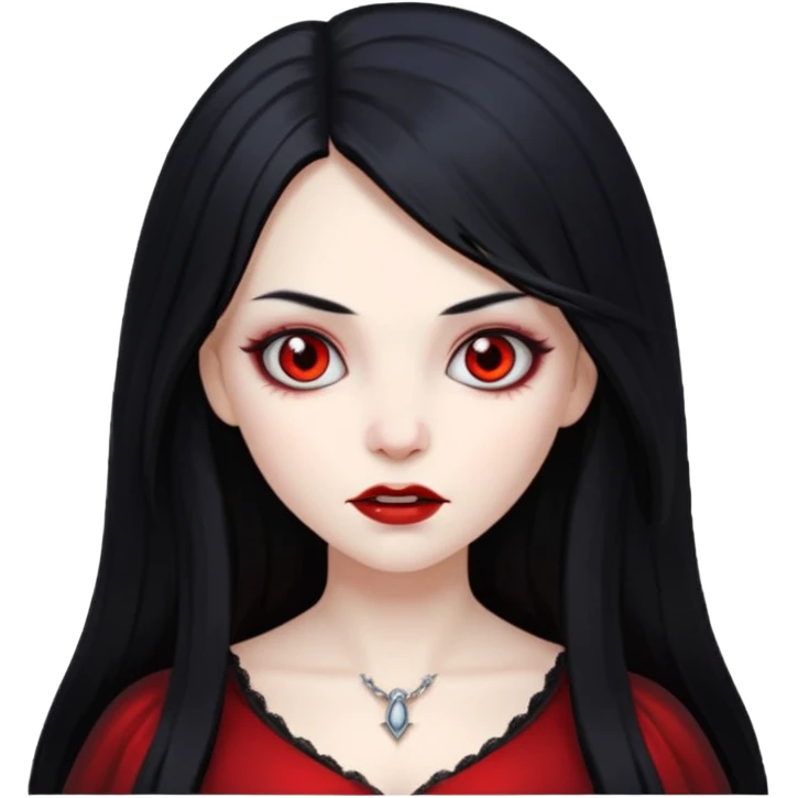 Vampire girl with long hair black emoji