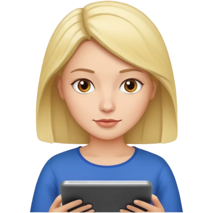 woman reading a tablet emoji