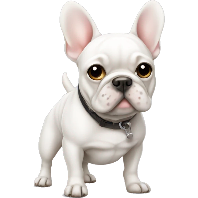 White Frenchie standing emoji