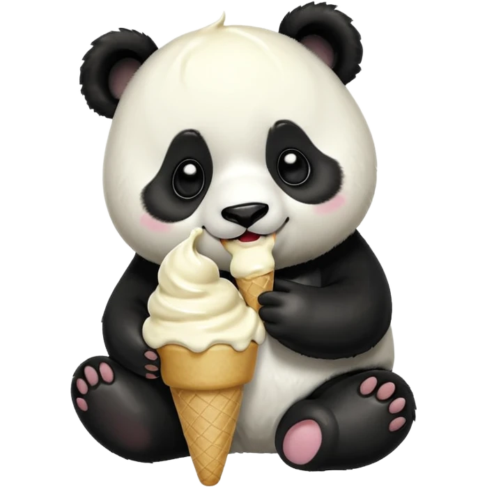 Panda eating ice cream emoji