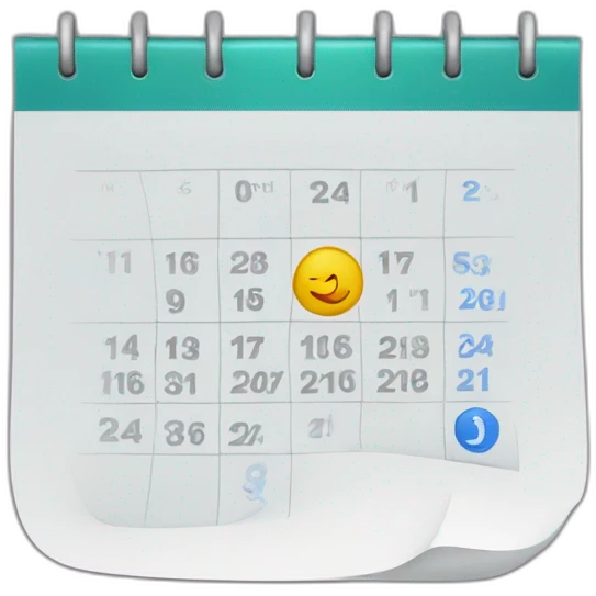 Calendar with tick emoji