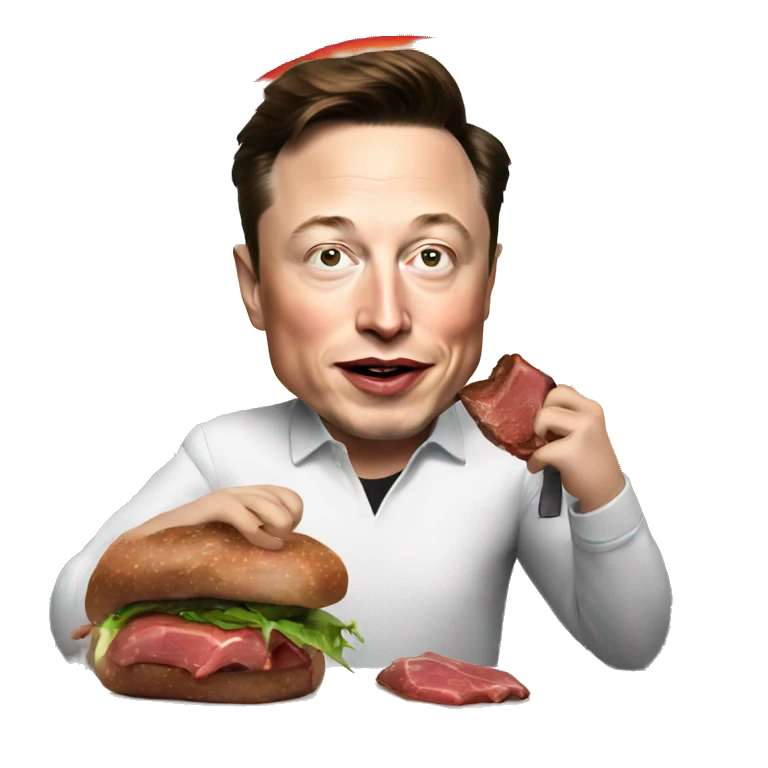 Elon musk eating steak emoji