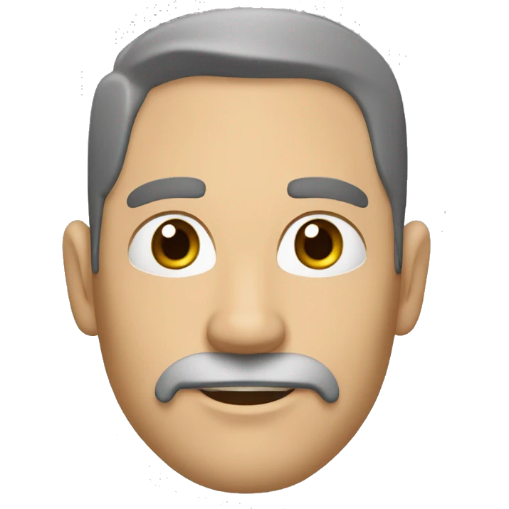 hombre de piel blanca, sin pelo, con barba y ojos marrones emoji
