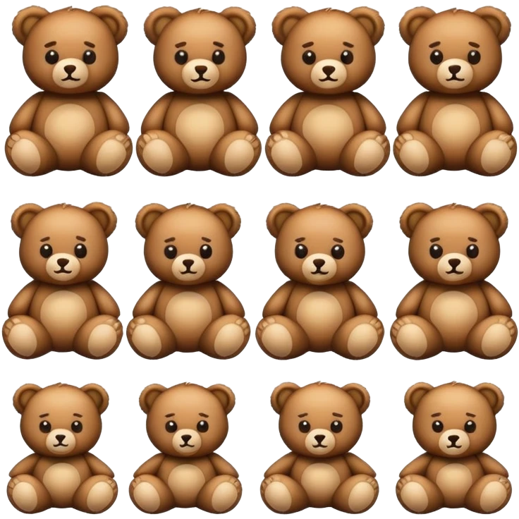 Design a set of emojis featuring a teddy bear as the main theme.  emoji