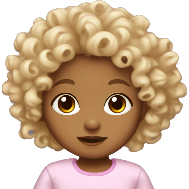 Curly hair tan newborn girl emoji