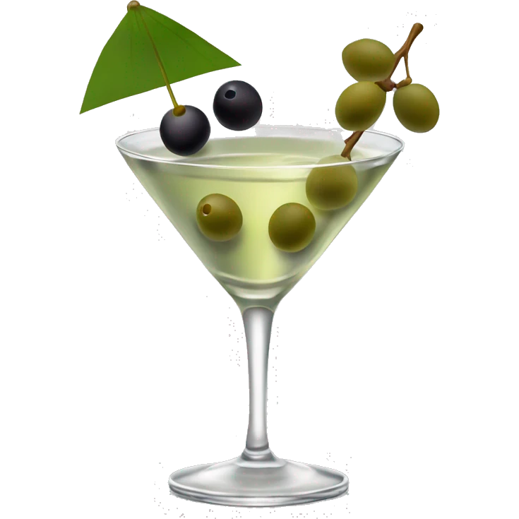 Dirty martini with olives on pick emoji