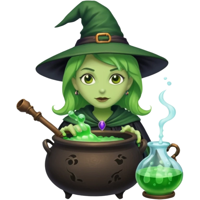 green witch cooking potion emoji