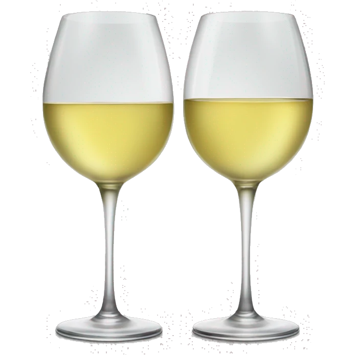 Two white wine glasses doing sheers emoji