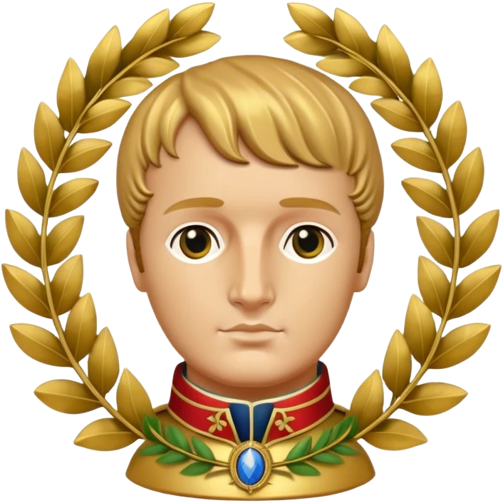 Laurel wreath napoleon golden statue emoji