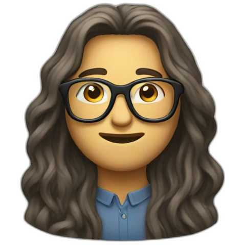 long haired bespectacled emoji