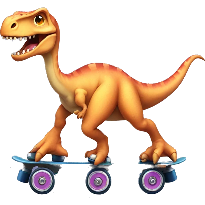 Dinosaur on roller skates emoji