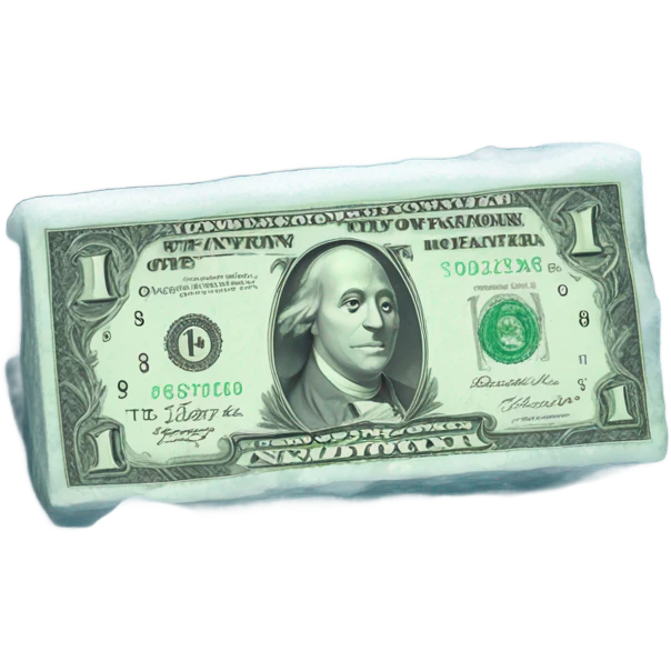 A dollar on ice emoji