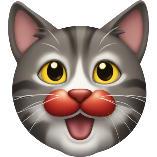 cat with clown nose emoji