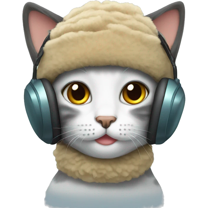 cat wearing ear muffs emoji