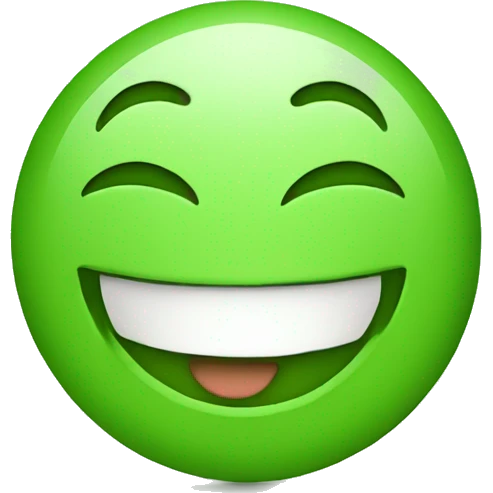 green happy emoji that is smilling emoji