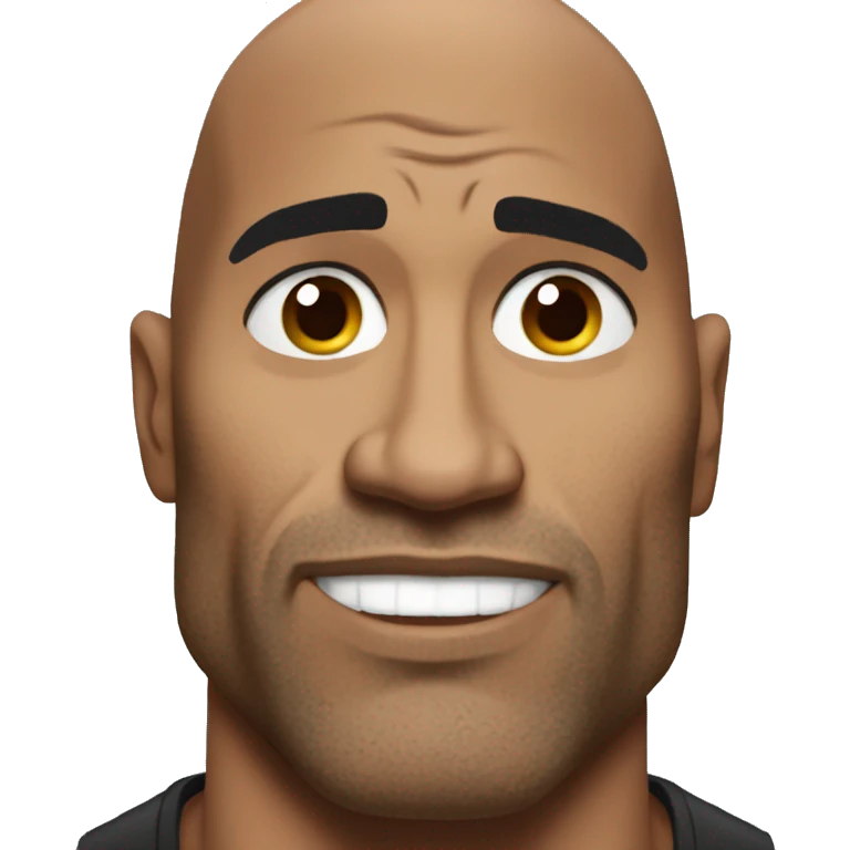 Realistic The Rock raising one eyebrow emoji