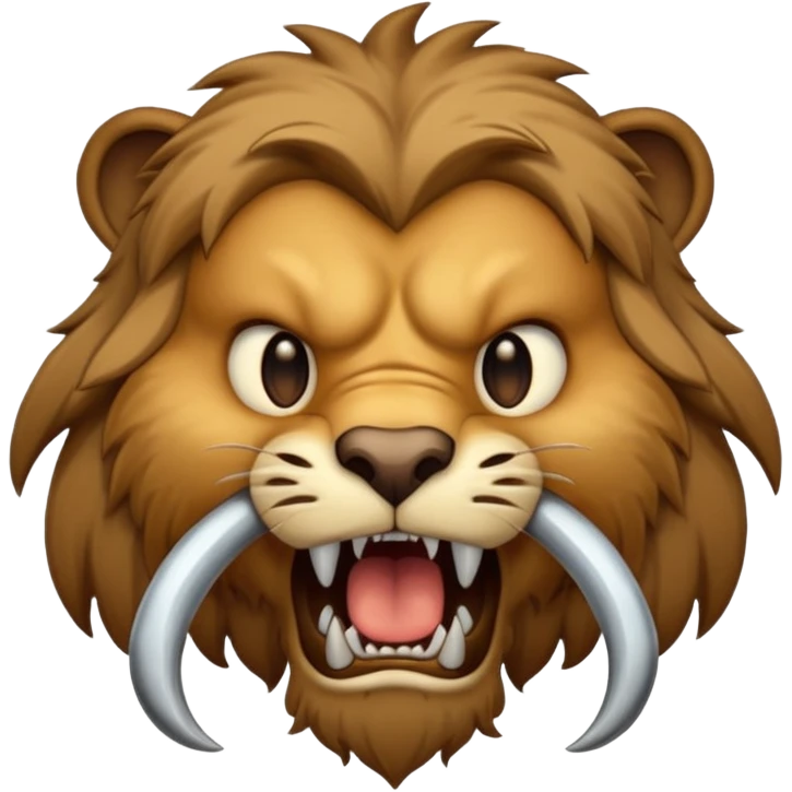 mammoth and saber tooth cat face emoji