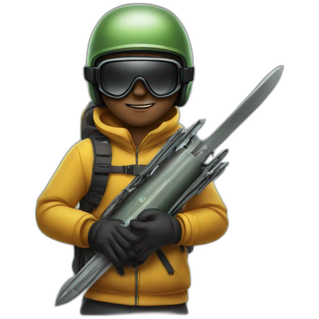 Snoboarder holding a panzer bullet emoji