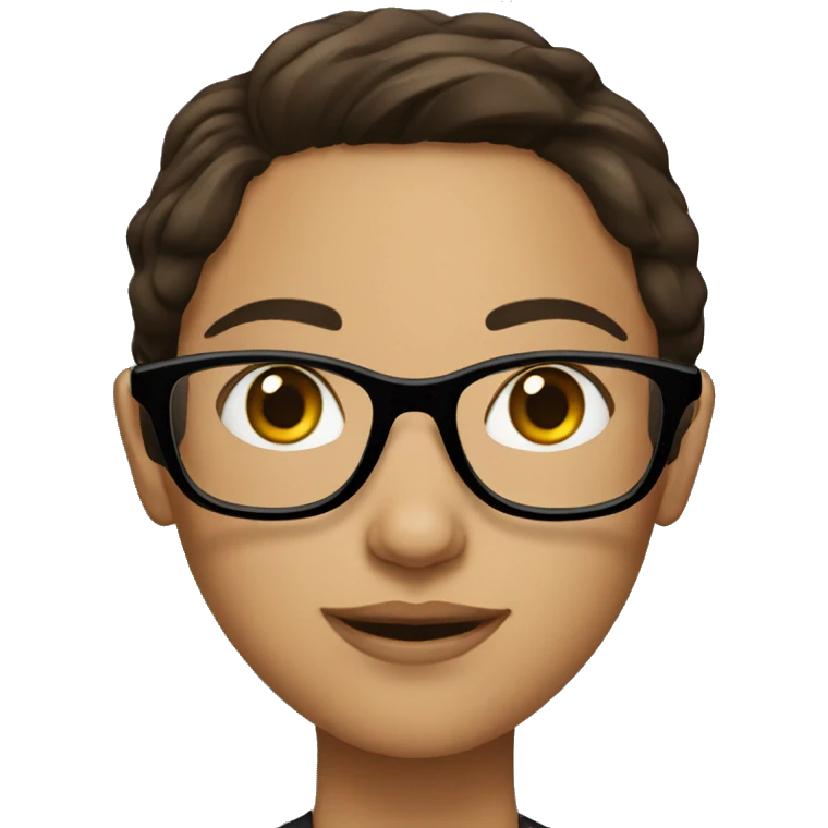Brunette with glasses emoji