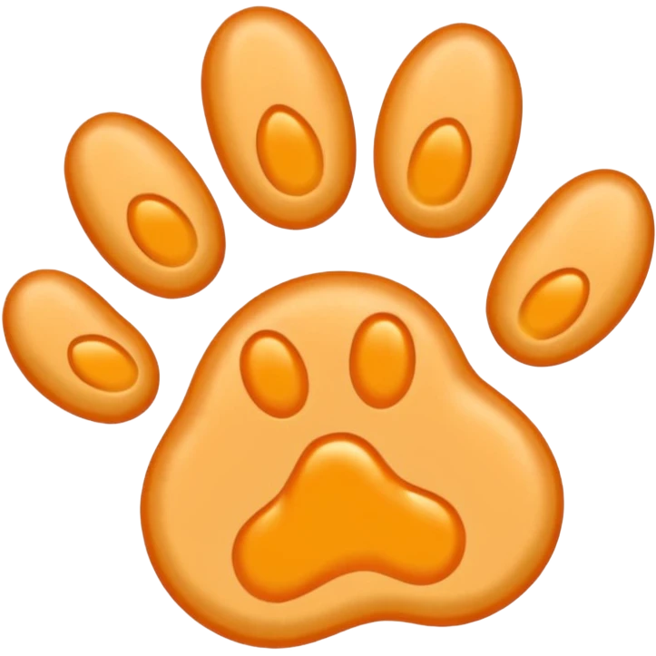 a very light pale pastel yellowy orange pawprint emoji
