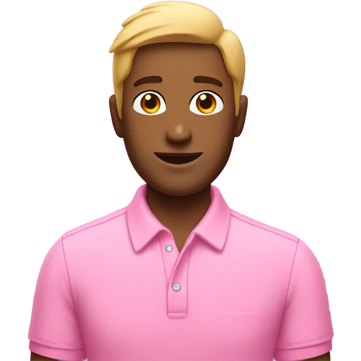 Gay man with bob and wearing a pink polo shirt emoji