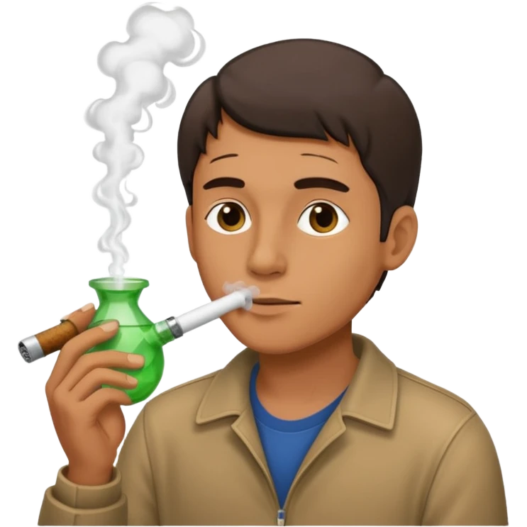 Man smoking from pong emoji