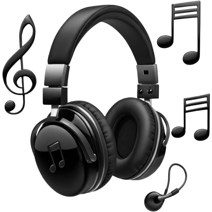 Headphones with music emoji