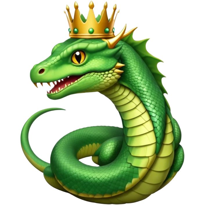 basilisk snake with crown and deadly gaze emoji