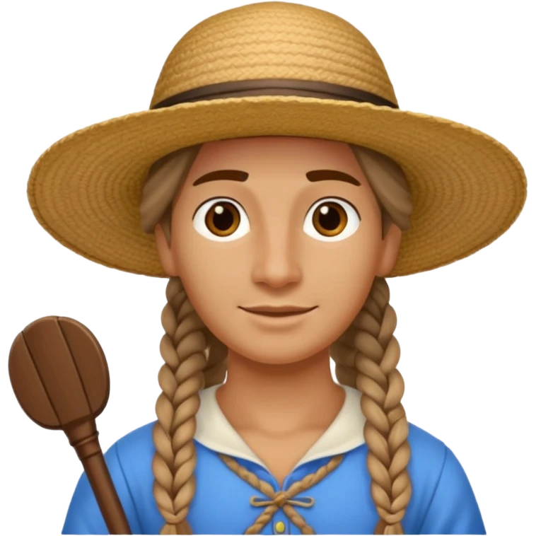 venice gondolier with long braided hair, iconic hat  emoji