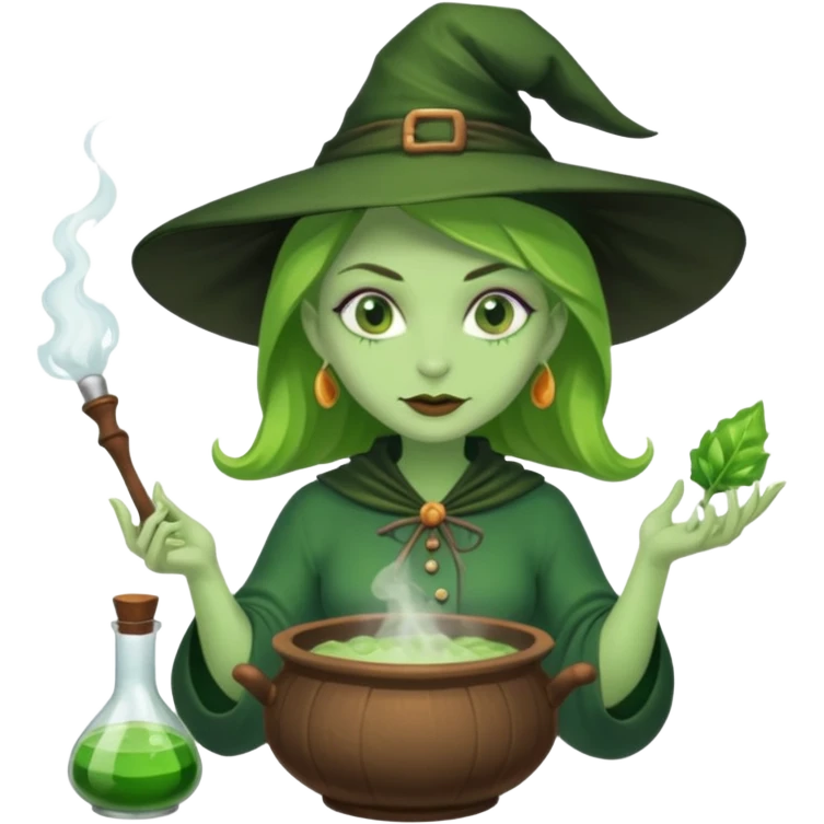 green witch cooking potion emoji