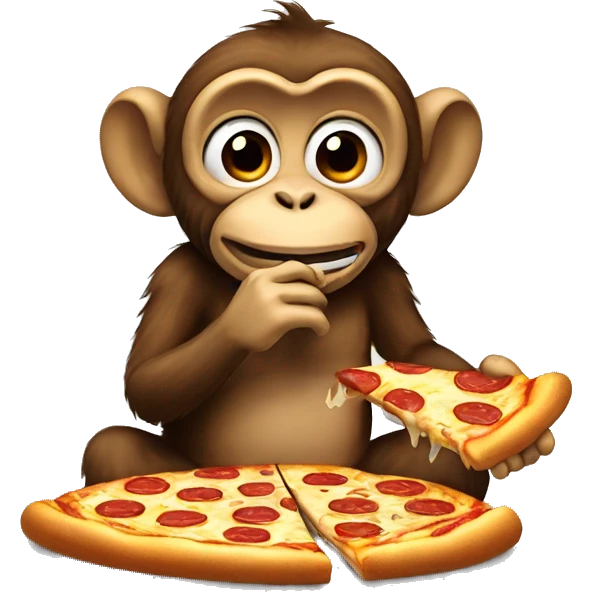 A monkey eating pizza  emoji