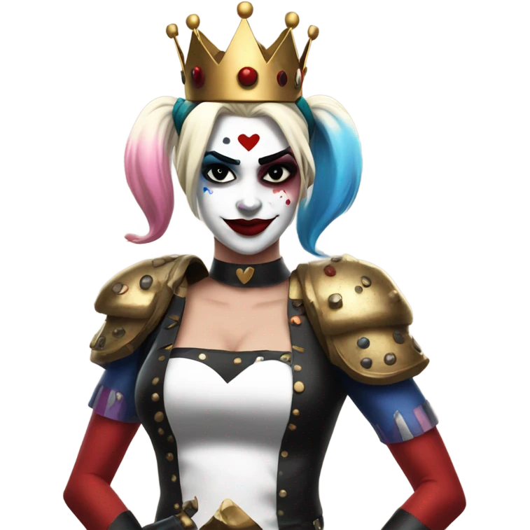 Harley Quinn wearing a crown while fighting  emoji
